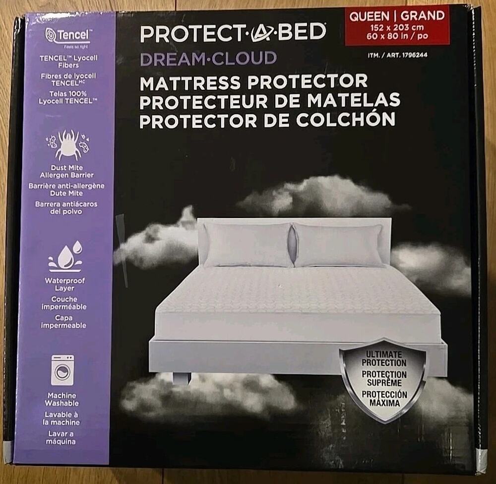 Protect-A-Bed DreamCloud Queen Mattress Protector Waterproof Tencel New